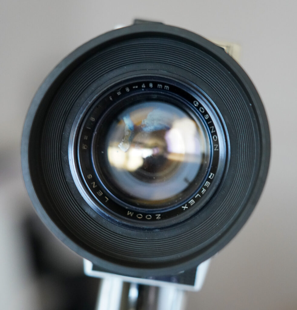 Argus Cosina Model 706 Super 8 camera - front view of camera lens