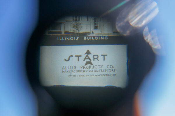 The start slide from the Fotoreel Souvenir Photo Viewer from the 1933 Chicago World Fair