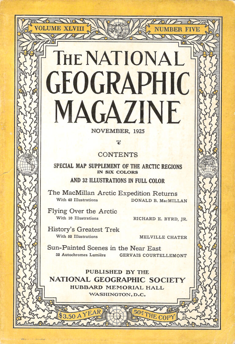 Cover of National Geographic Magazine, Published November 1925