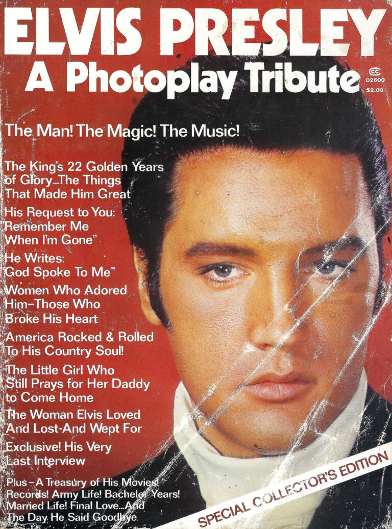 Cover of "Elvis Presley A Photoplay Tribute" Magazine, Published 1977