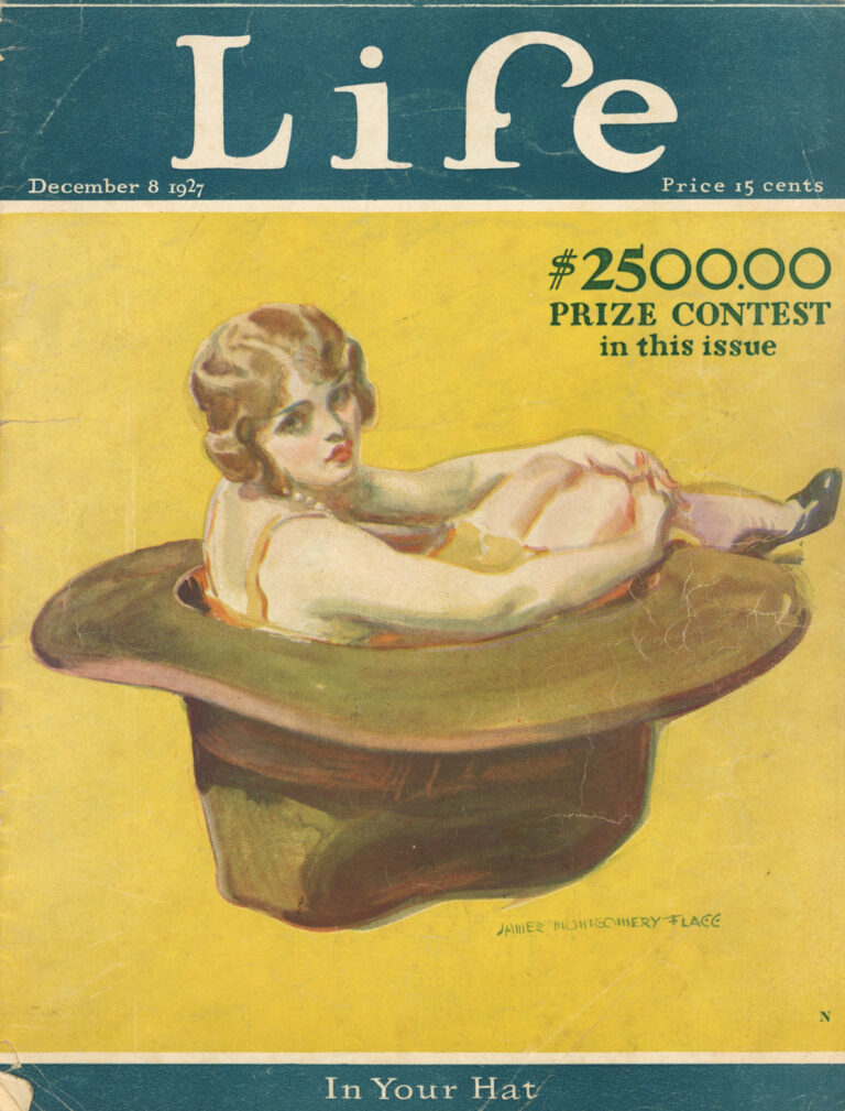Cover of Dec 8th 1927 Life Magazine, Woman sitting in a hat