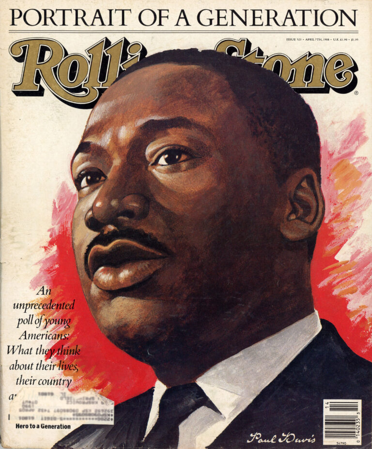 Cover of April 7th 1988 Rolling Stone magazine featuring Martin Luther King Jr