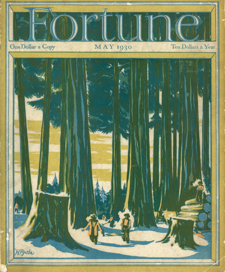 Cover of Fortune Magazine, May 1930 issue featuring stylized illustration and bold typography.