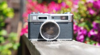 Front View of yashica electro 35 film camera