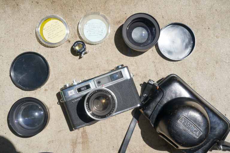 Yashica electro 35 film camera with original kit accessories